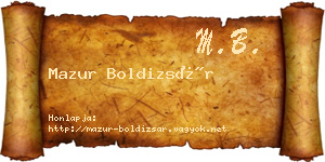 Mazur Boldizsár névjegykártya